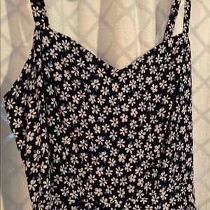 Floral Navy and White Dress